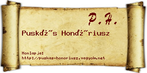 Puskás Honóriusz névjegykártya